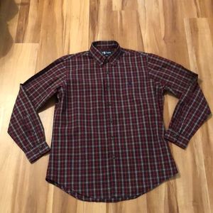 Ralph Lauren M red plaid l-sleev button down shirt
